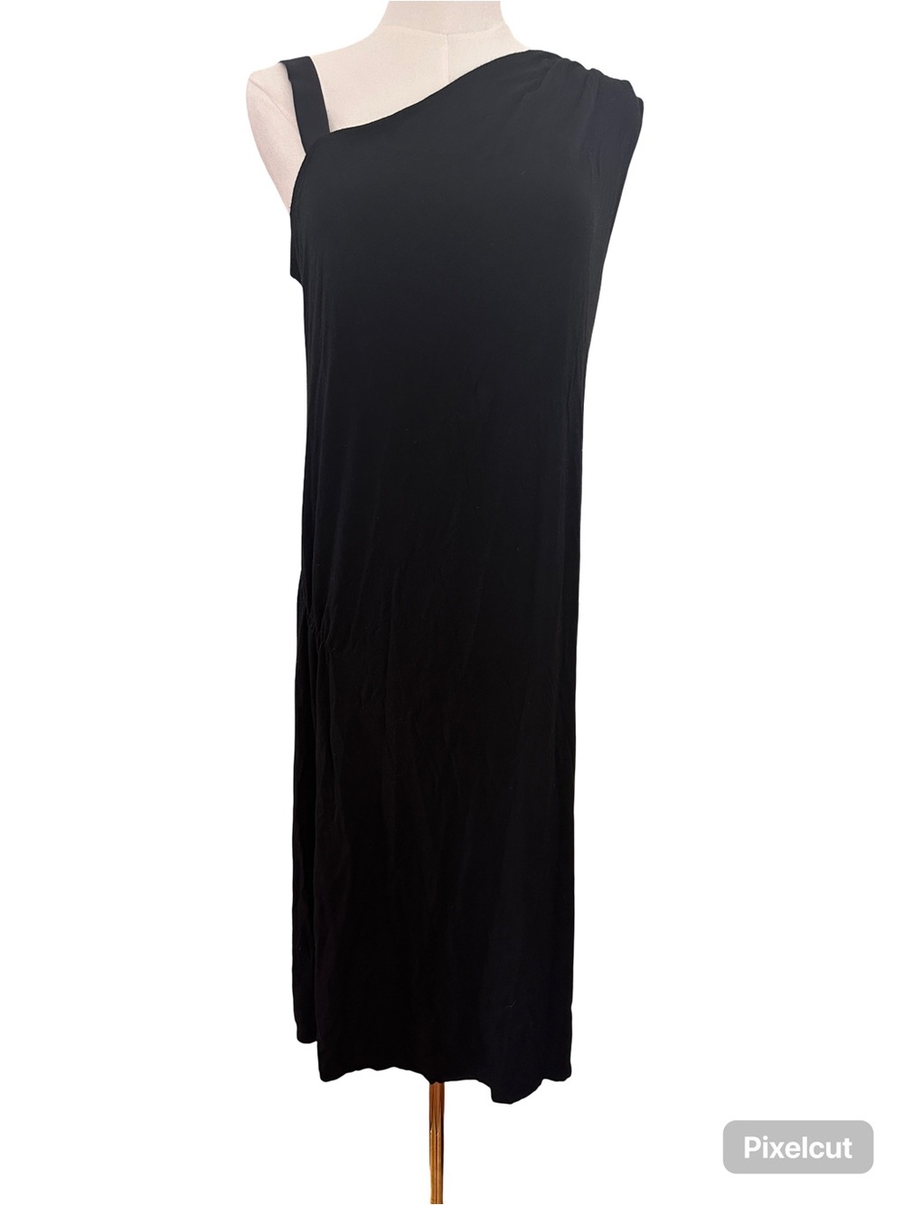GAP Maternity Black One-Shoulder Midi Dress
